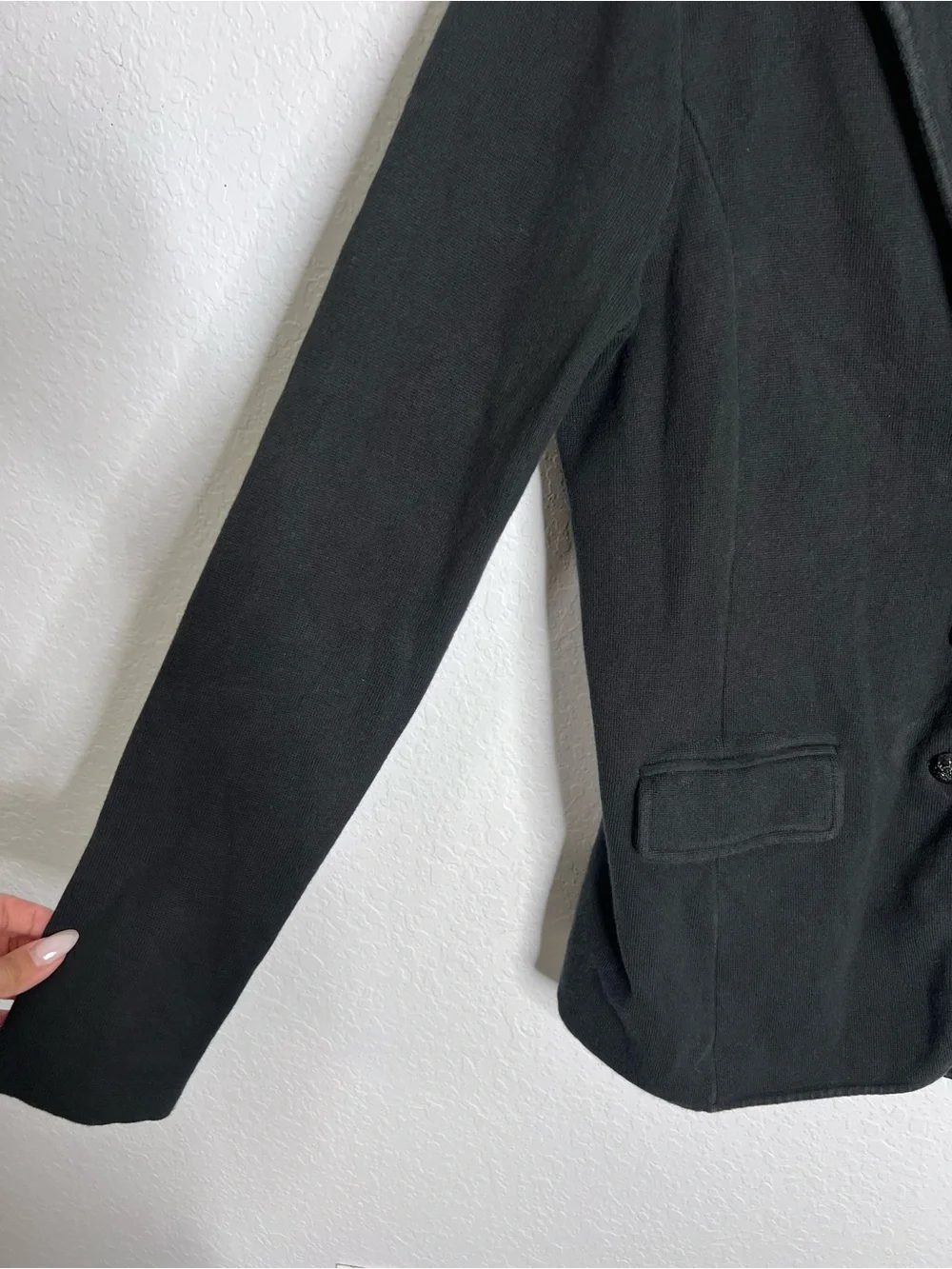 ralph lauren blazer womens xl cotton mid length Black Double Button Career C3